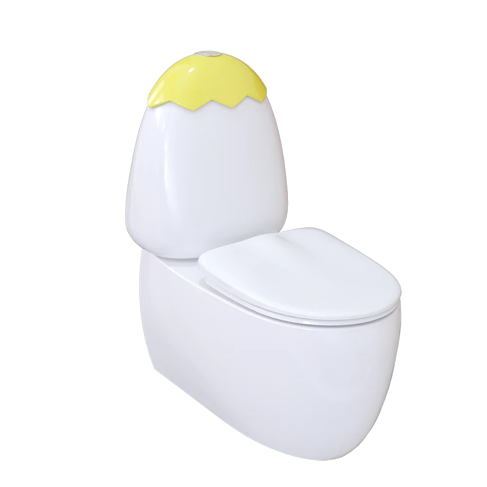 Johnson Suisse Egg Junior II BTW Toilet Suite for Children with Yellow Cistern Lid