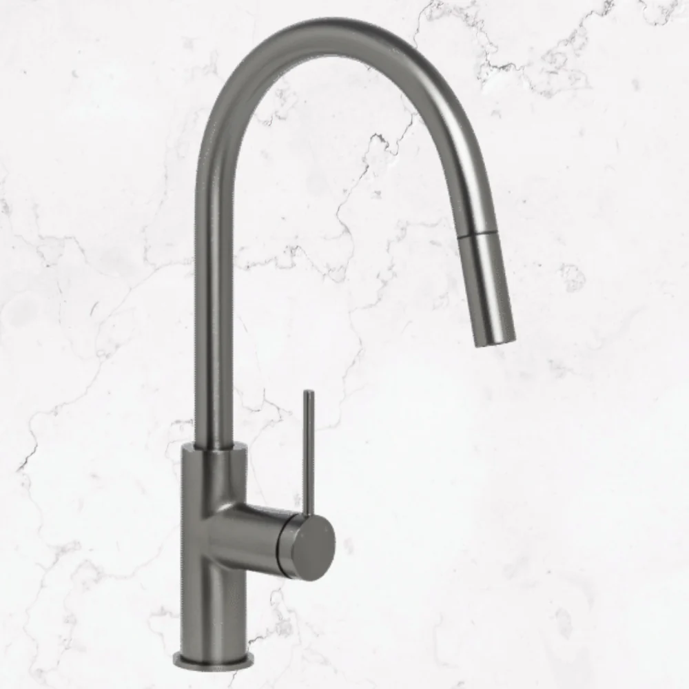 Johnson Suisse Venezia Gooseneck Pull Out Sink Mixer Gunmetal Lead Free - Image 2