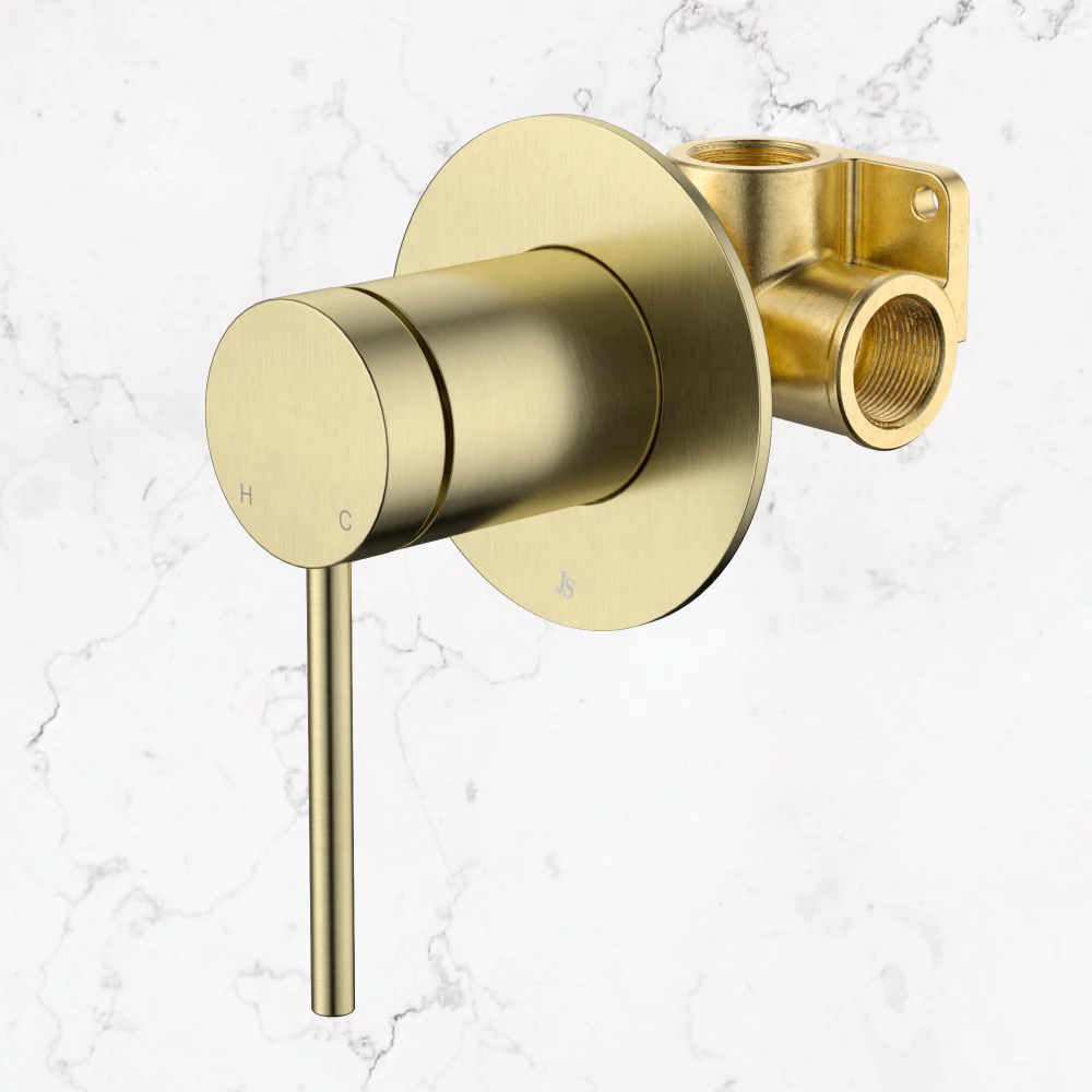 Johnson Suisse Venezia Shower Mixer Kit Complete Brushed Brass - Image 2