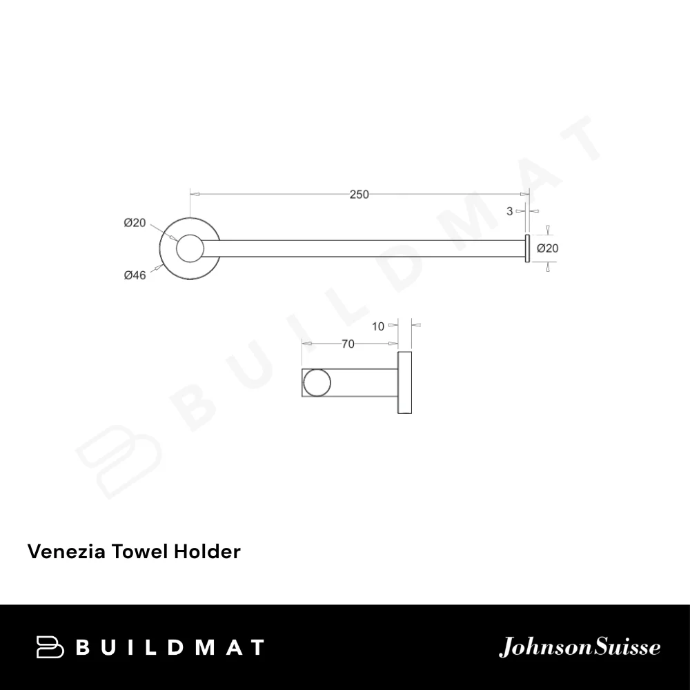 Johnson Suisse Venezia Towel Holder Brushed Nickel II - Image 4