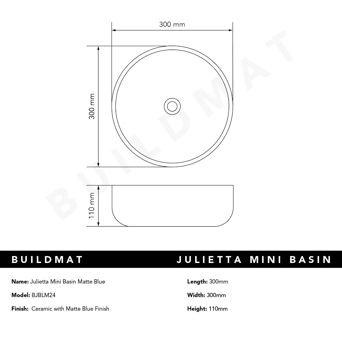 Alma Julietta Mini Matte Blue Basin - Image 5