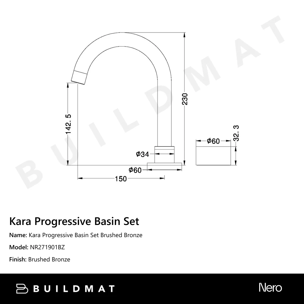 Nero Kara Progressive Basin Set Brushed Bronze - Image 4
