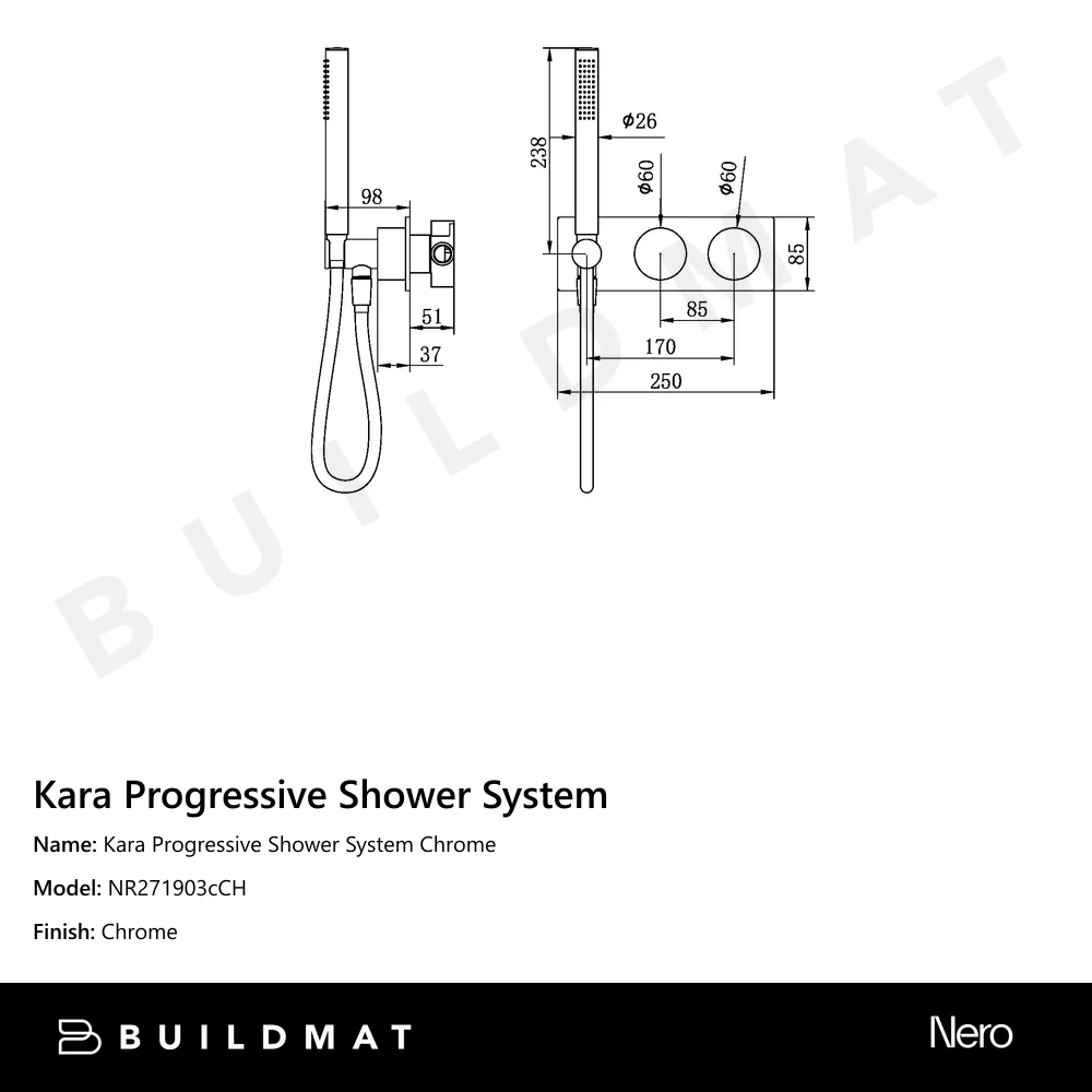 Nero Kara Progressive Shower System Chrome - Image 4
