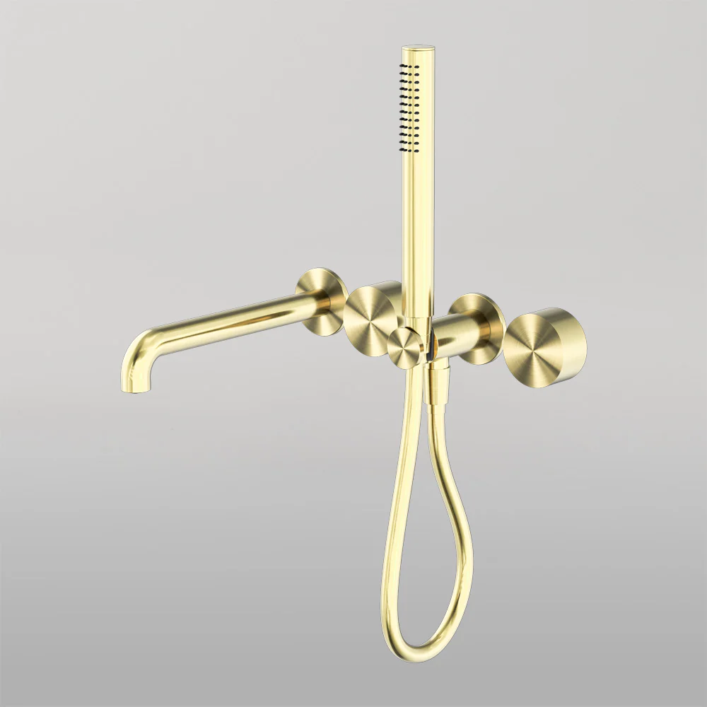 Nero Kara Progressive Shower System Separate Plate With Spout 250mm Brushed Gold - Image 2