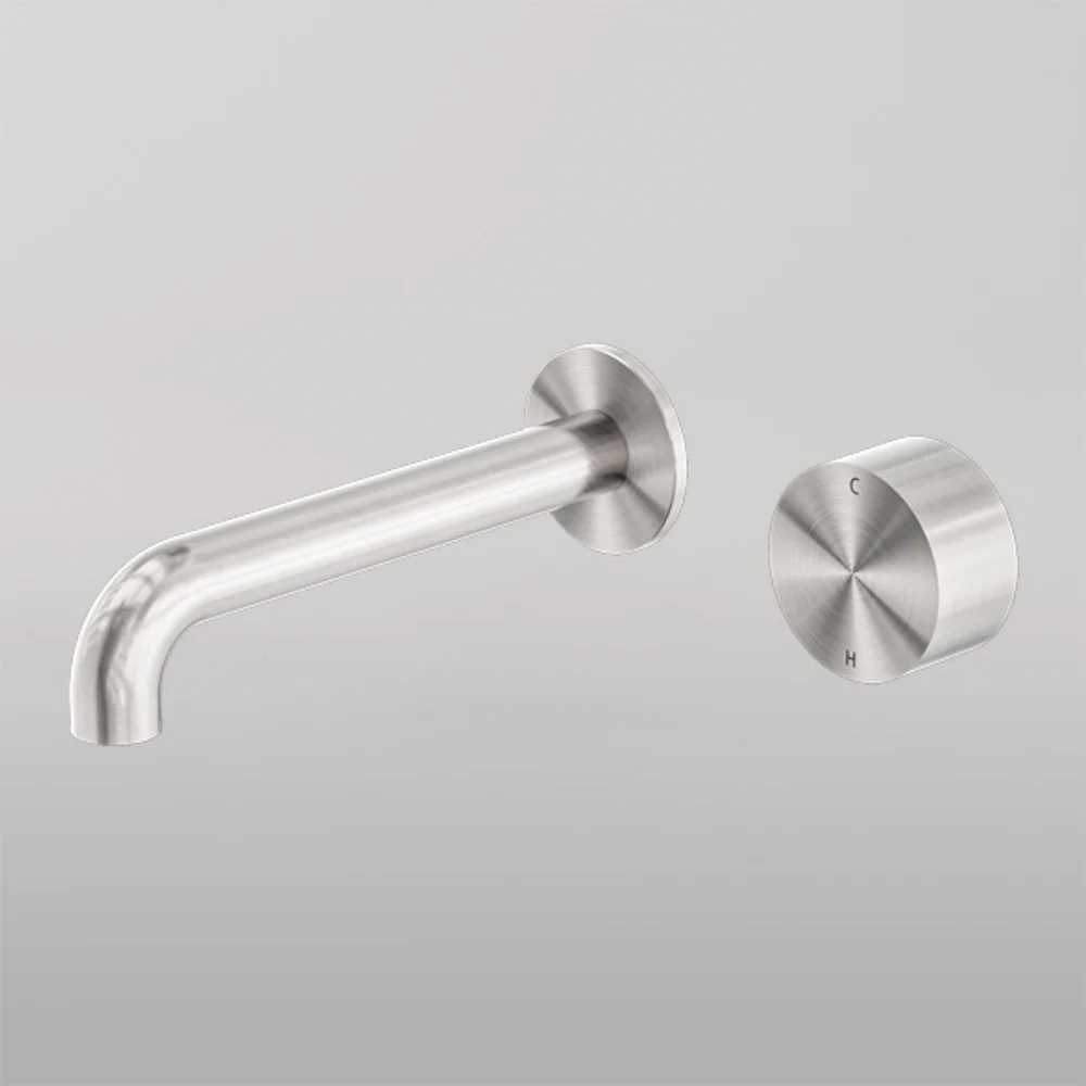 Nero Kara Progressive Wall Basin/Bath Set 120mm Brushed Nickel - Image 2