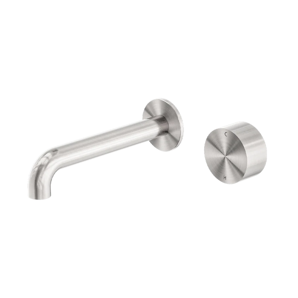 Nero Kara Progressive Wall Basin/Bath Set 185mm Brushed Nickel