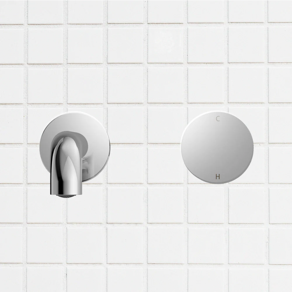 Nero Kara Progressive Wall Basin/Bath Set 185mm Chrome - Image 2