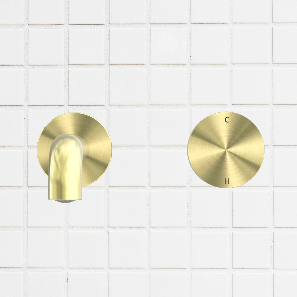 Nero Kara Progressive Wall Basin/Bath Set 230mm Brushed Gold - Image 2