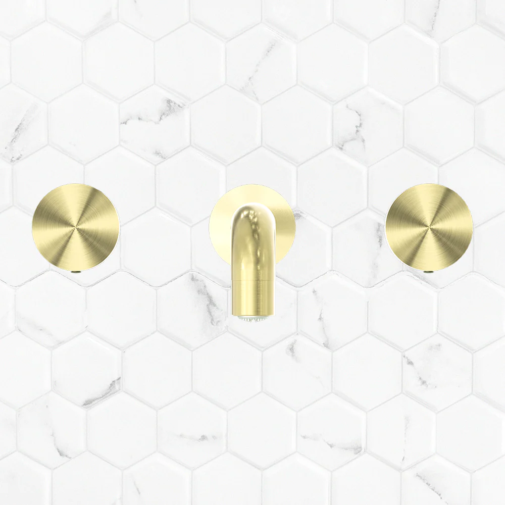 Nero Kara Wall Basin Set 180mm Brushed Gold - Image 2