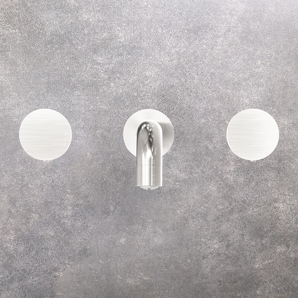 Nero Kara Wall Basin Set 180mm Brushed Nickel - Image 2