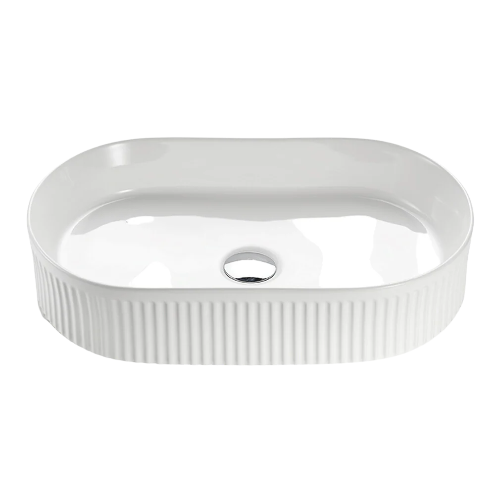 Keva Carrie Matte White Fluted Ultra Slim Pill Basin - Image 3