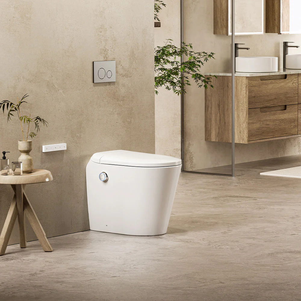 Lafeme Autolux Inwall Cistern Floor Pan Smart Toilet With Matte White Flush Plate - Image 2