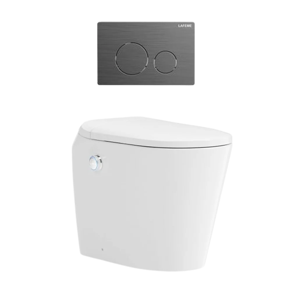 Lafeme Autolux Inwall Cistern Floor Pan Smart Toilet With Gunmetal Flush Plate - Image 3