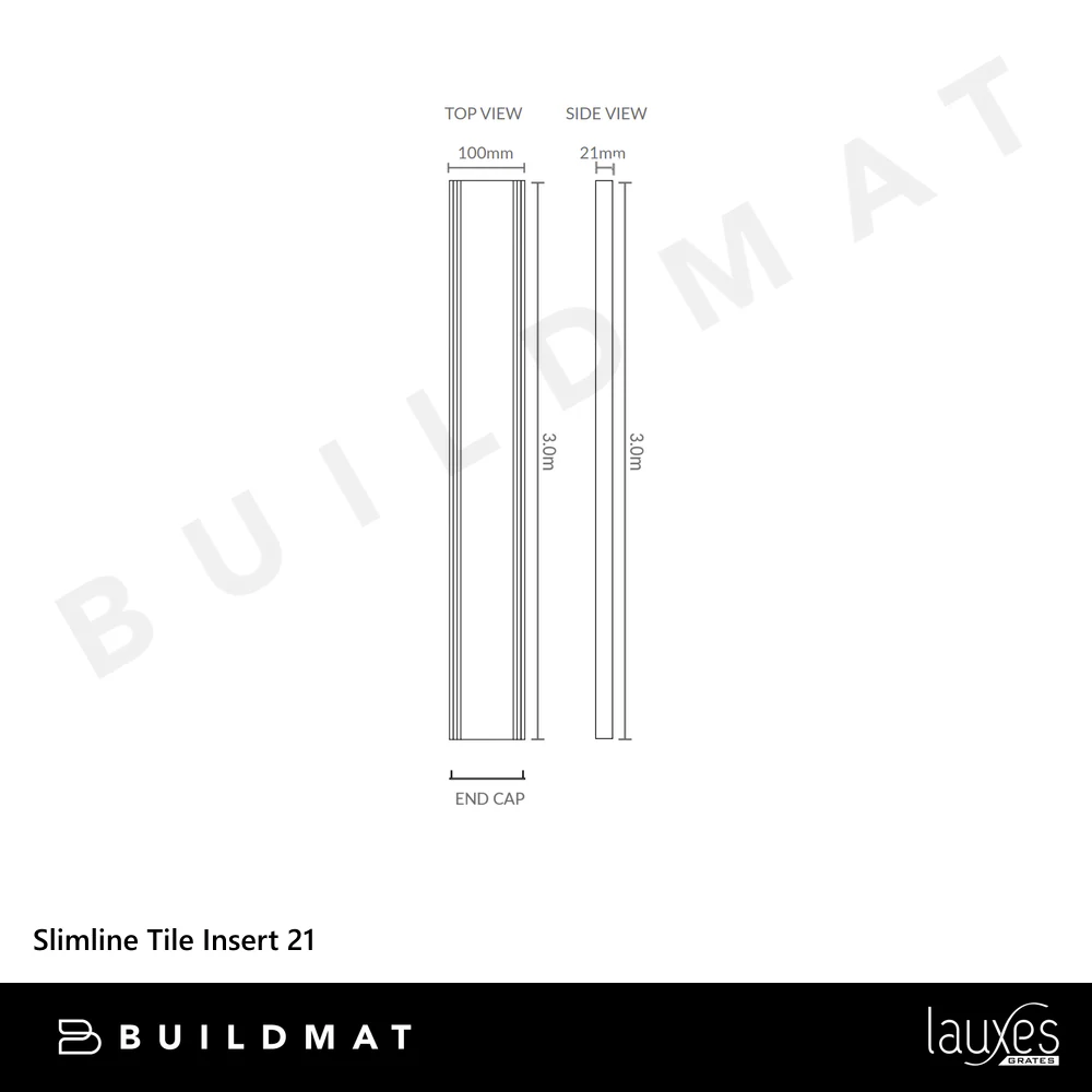 Lauxes Grates Slimline Tile Insert 21 Brushed Nickel - Image 4