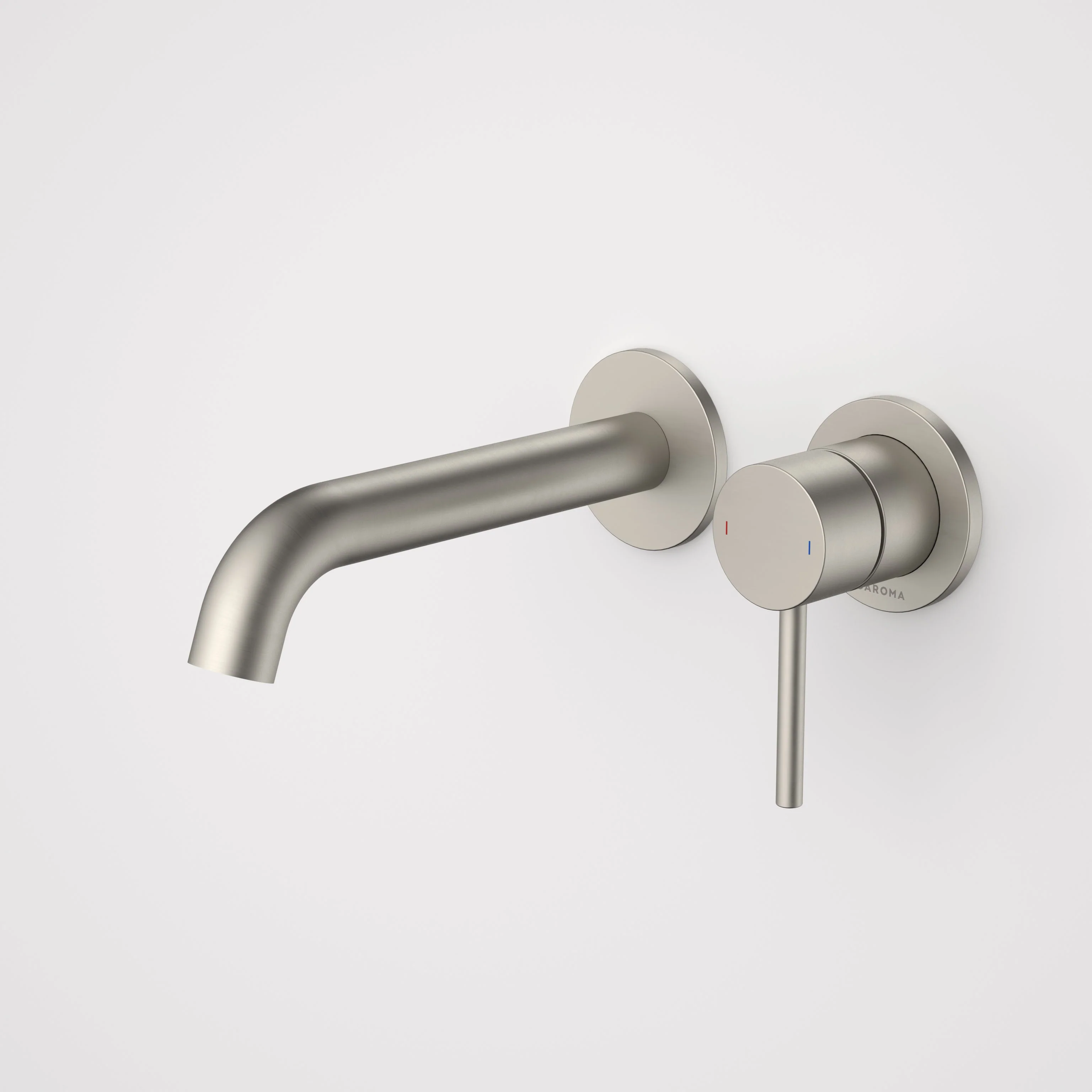 Caroma Liano II 175mm Wall Basin/Bath Mixer and Outlet Lead Free Brushed Nickel - Image 2