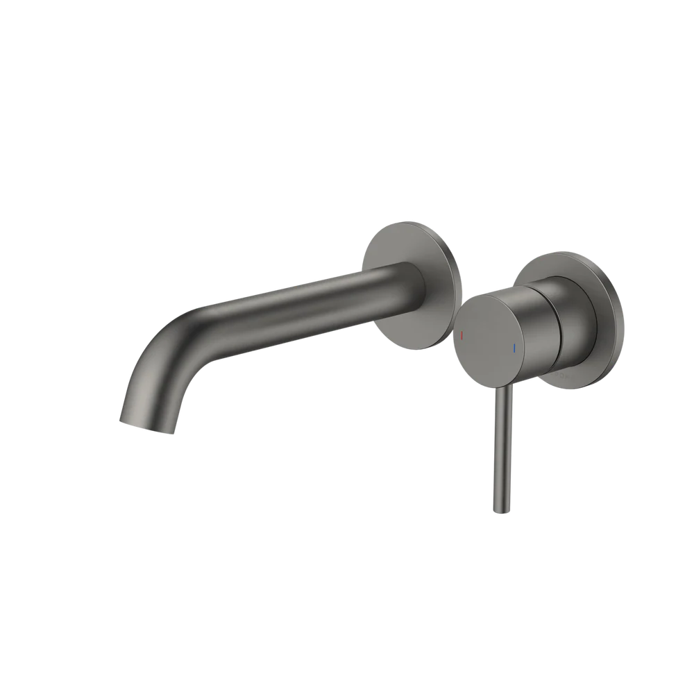 Caroma Liano II 175mm Wall Basin/Bath Mixer and Outlet Lead Free Gunmetal - Image 3