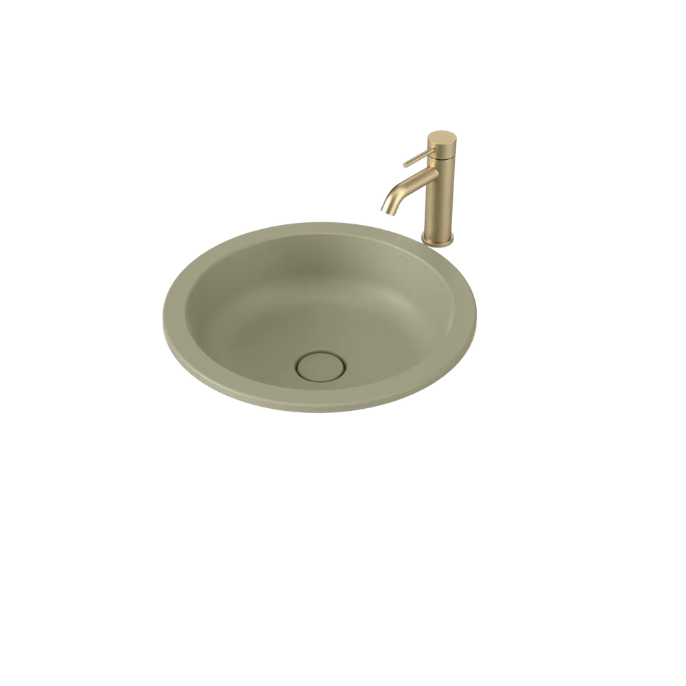 Caroma Liano II 440mm Round Under/Over Counter Basin Matte Green - Image 3