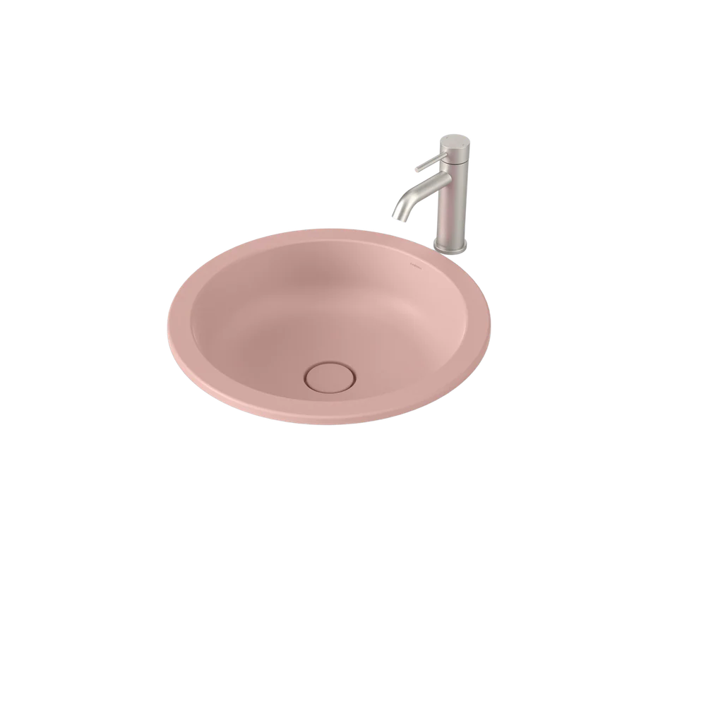 Caroma Liano II 440mm Round Under/Over Counter Basin Matte Pink - Image 3