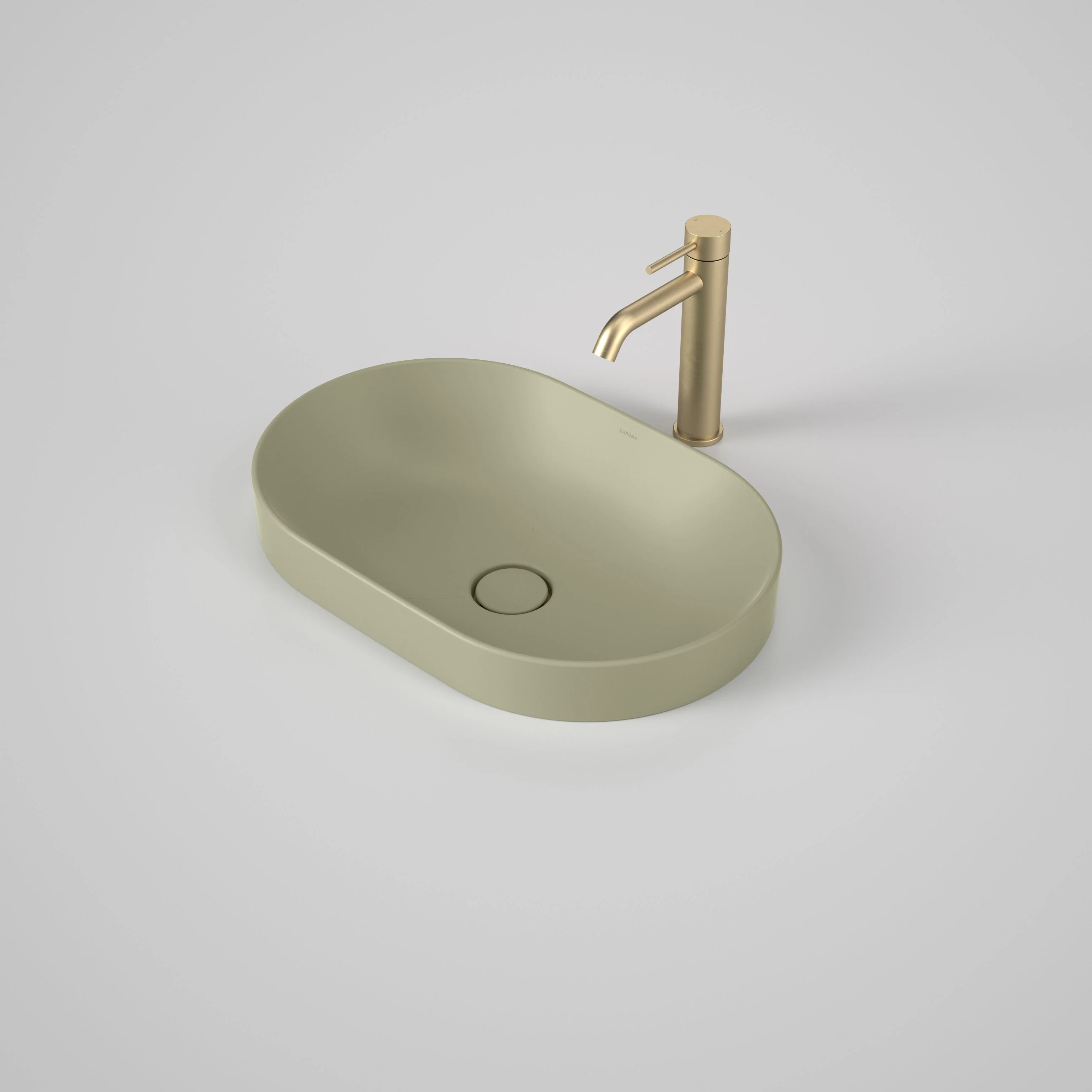 Caroma Liano II 530mm Pill Inset Basin Matte Green - Image 2