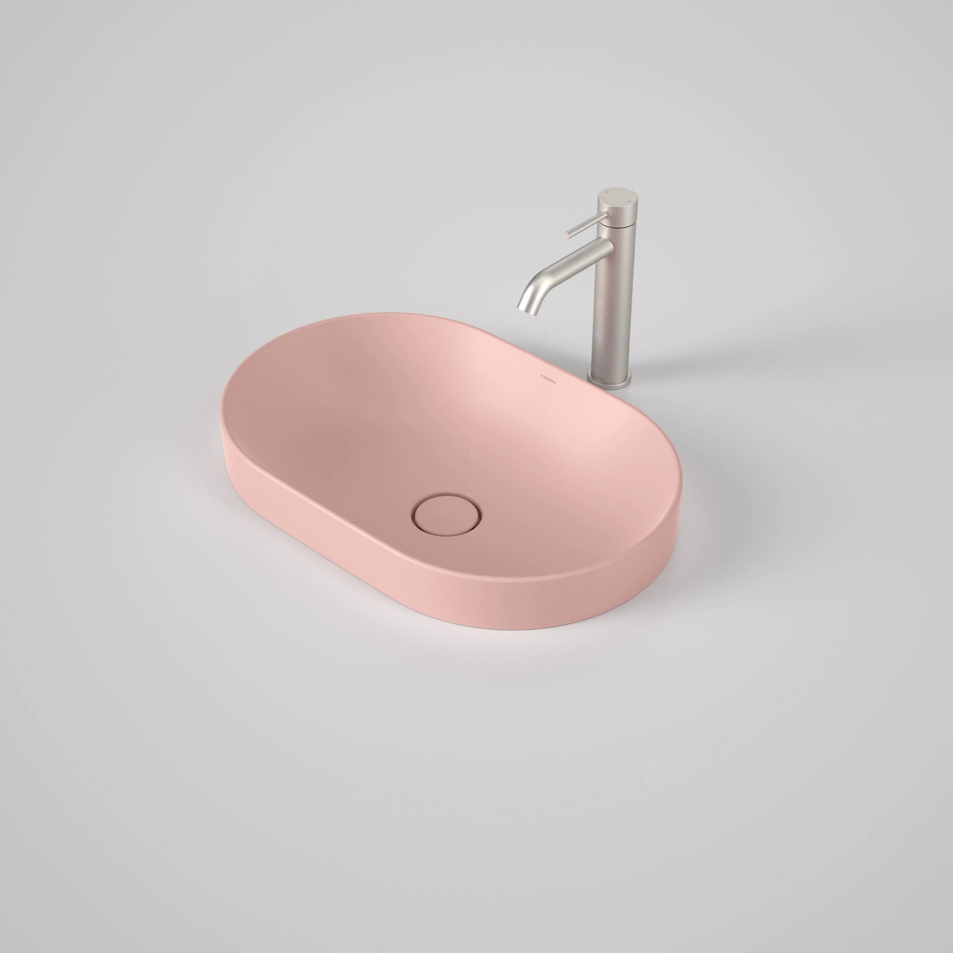 Caroma Liano II 530mm Pill Inset Basin Matte Pink - Image 2
