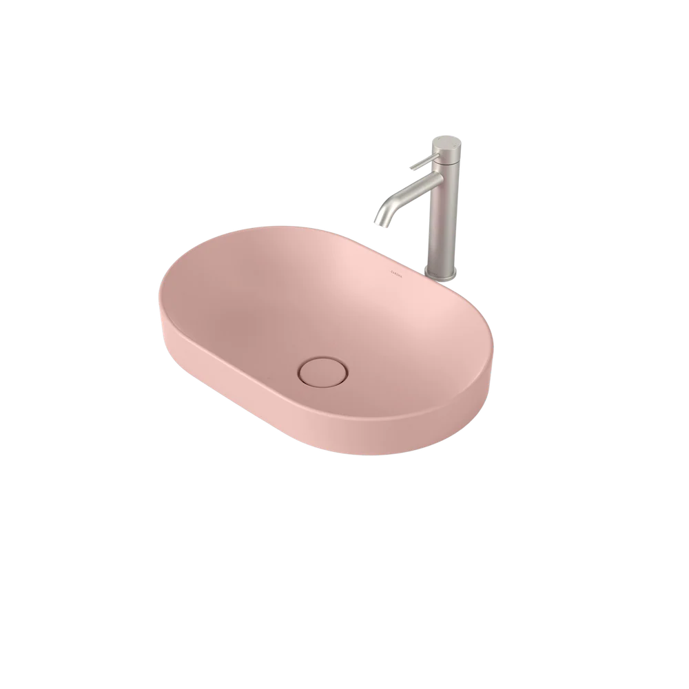 Caroma Liano II 530mm Pill Inset Basin Matte Pink - Image 3