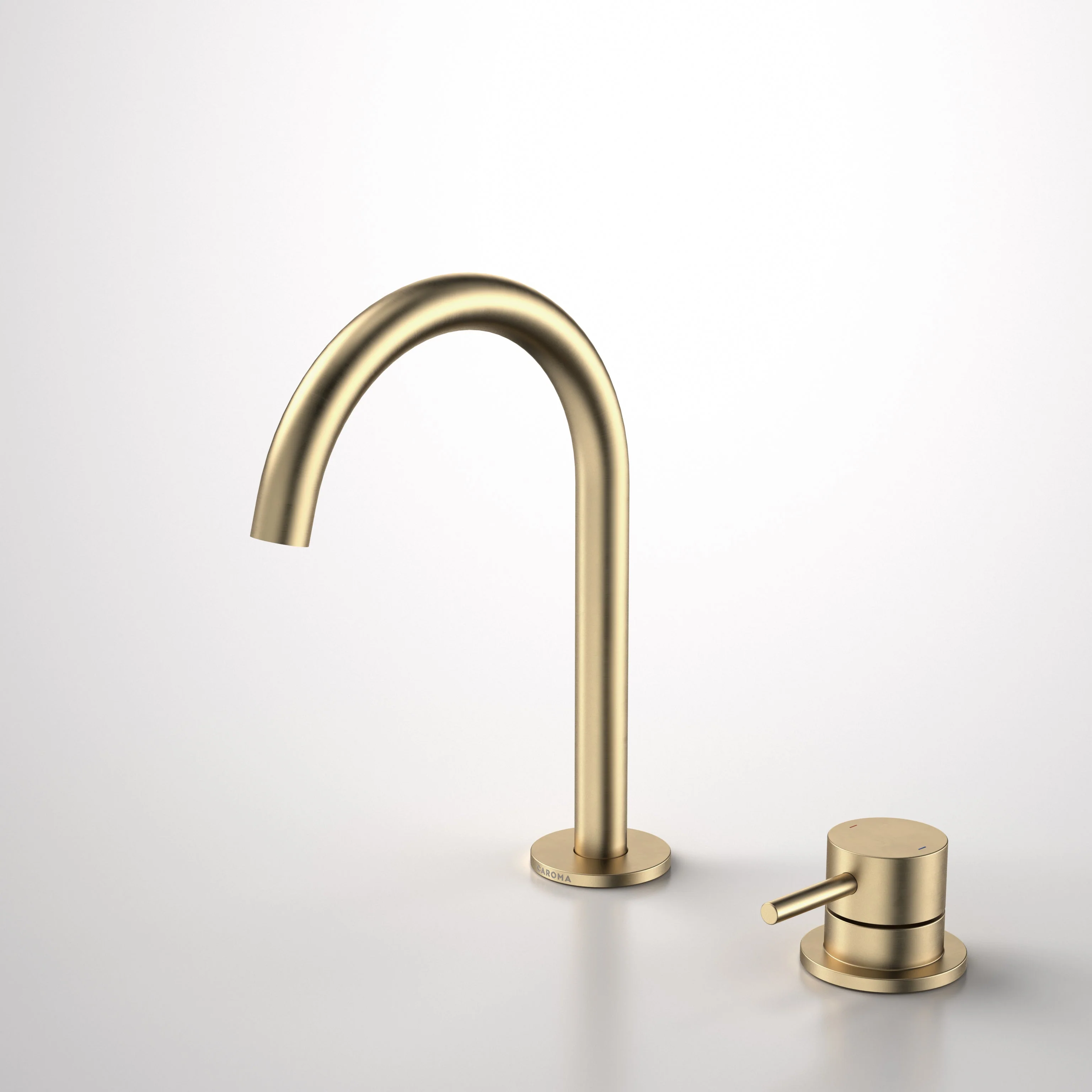 Caroma Liano II Hob Basin Mixer Set 160mm Brushed Brass - Image 2