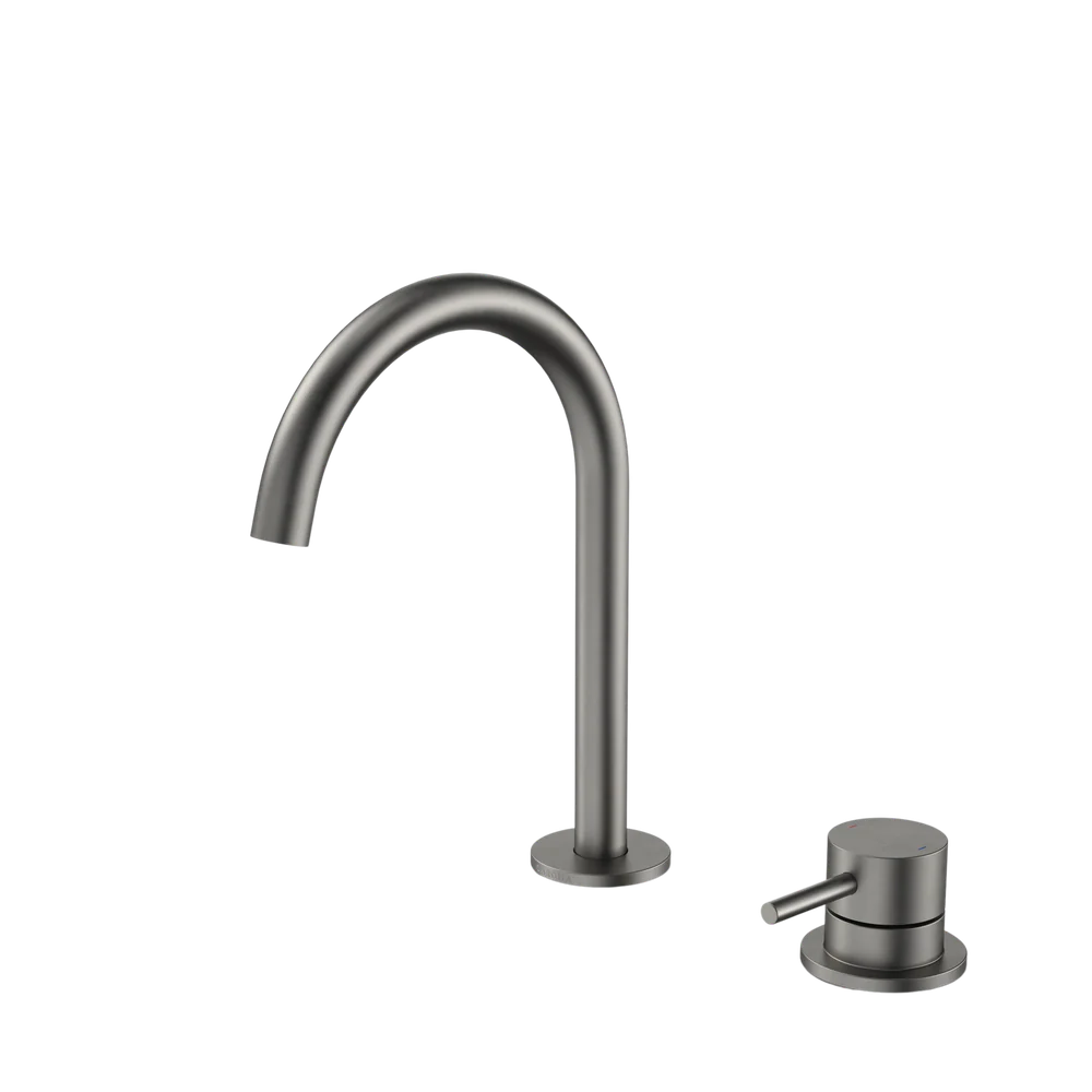 Caroma Liano II Hob Basin Mixer Set 160mm Gunmetal
