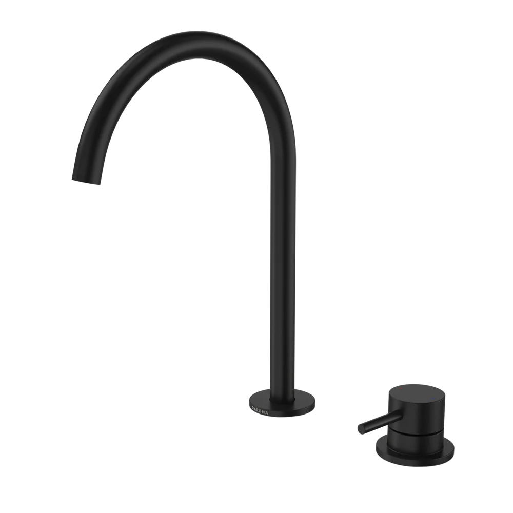 Caroma Liano II Hob Basin/Sink Mixer Set 200mm Matte Black - Image 3