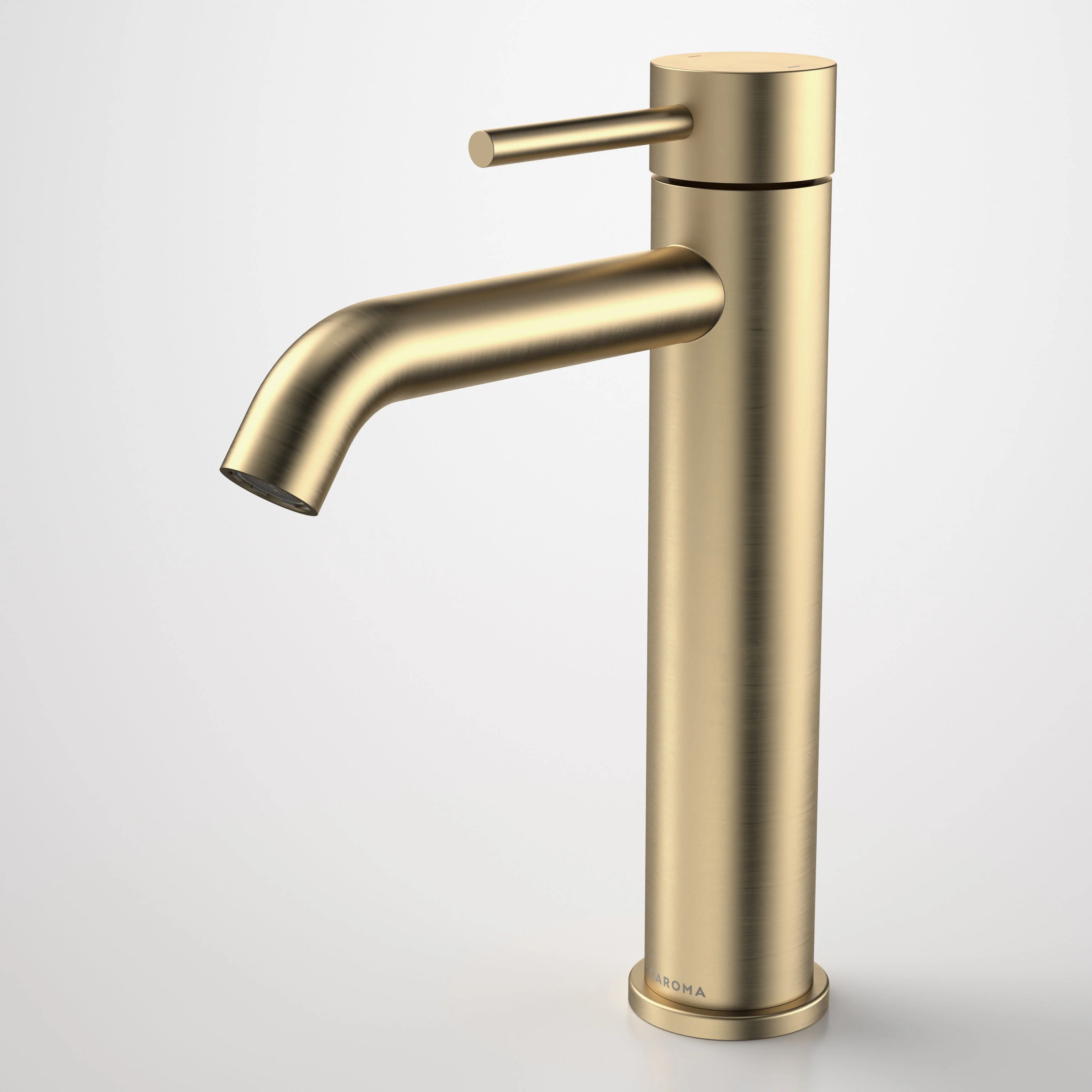 Caroma Liano II Mid Tower Basin Mixer Lead Free Brushed Brass - Image 2
