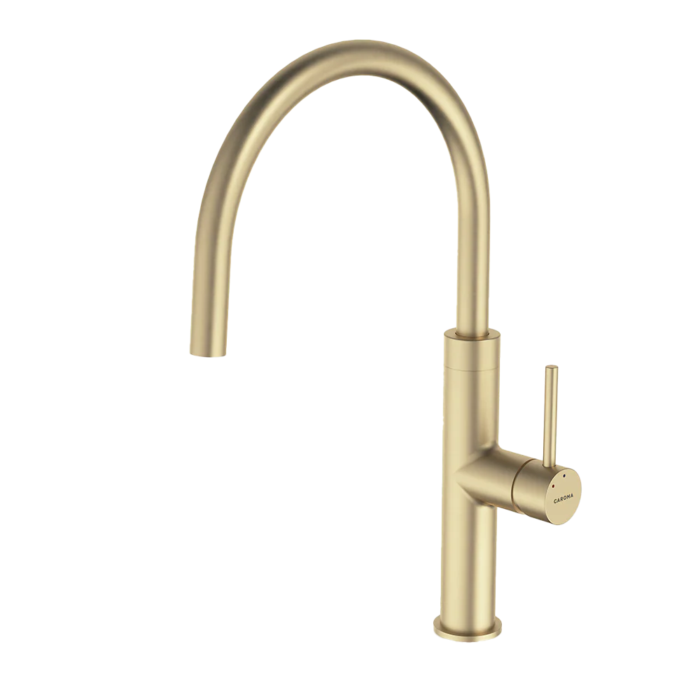 Caroma Liano II Sink Mixer Brushed Brass Lead Free