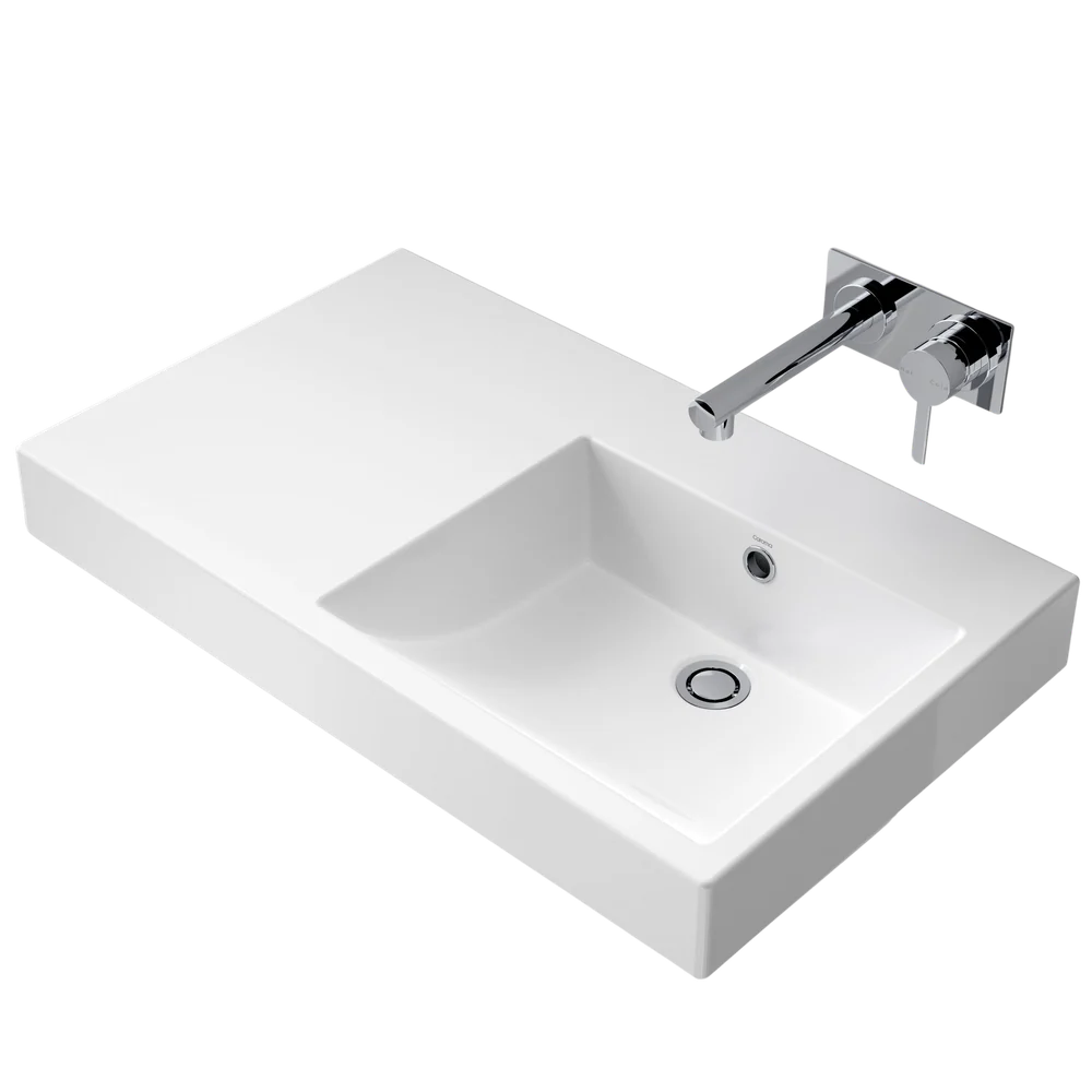 Caroma Liano Nexus 750 Wall Basin Left Shelf No Taphole - Image 3