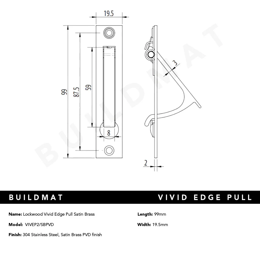 Lockwood Vivid Edge Pull Satin Brass - Image 4
