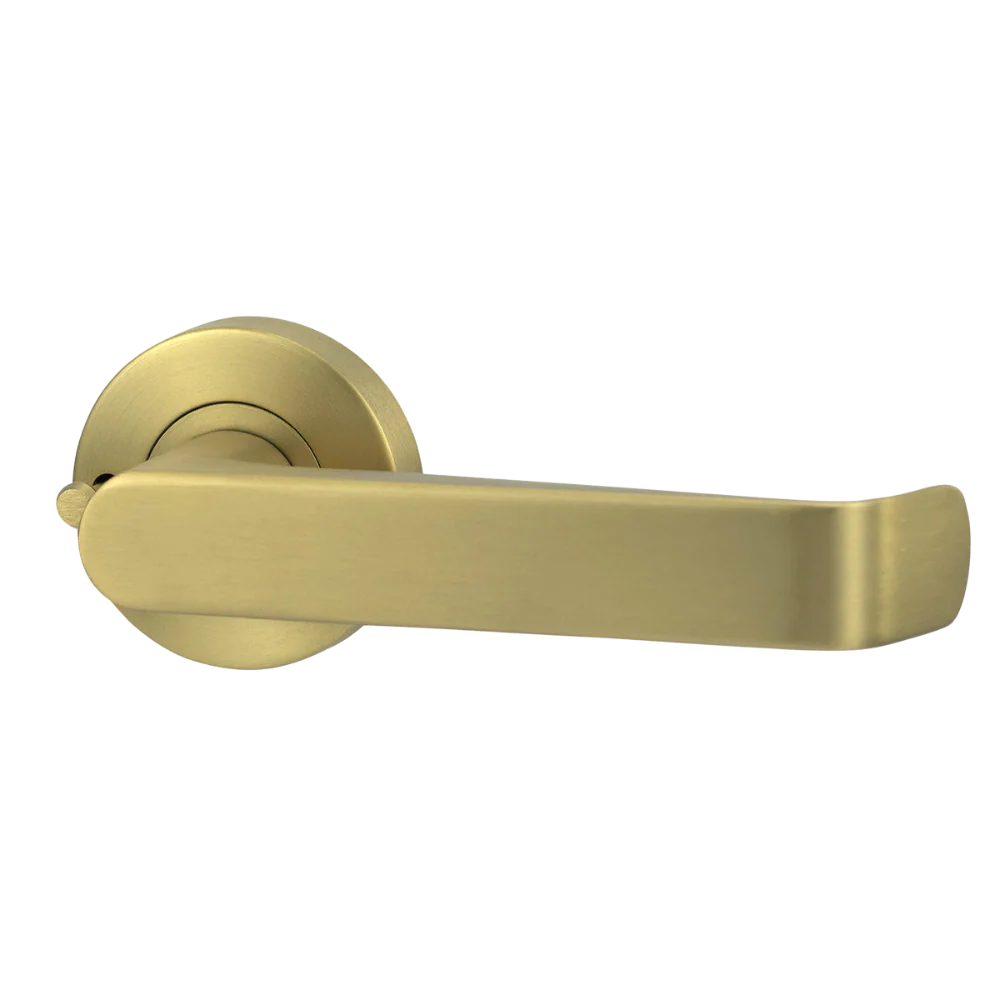 Lockwood Vivid Lever V1 Privacy Set with Latch Satin Brass - Image 3