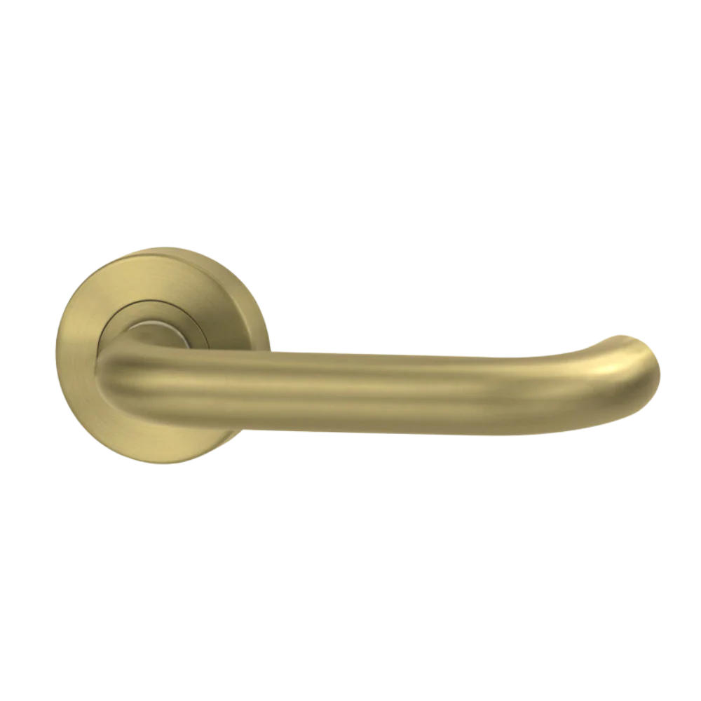 Lockwood Vivid Lever V2 Passage Set with Latch Satin Brass