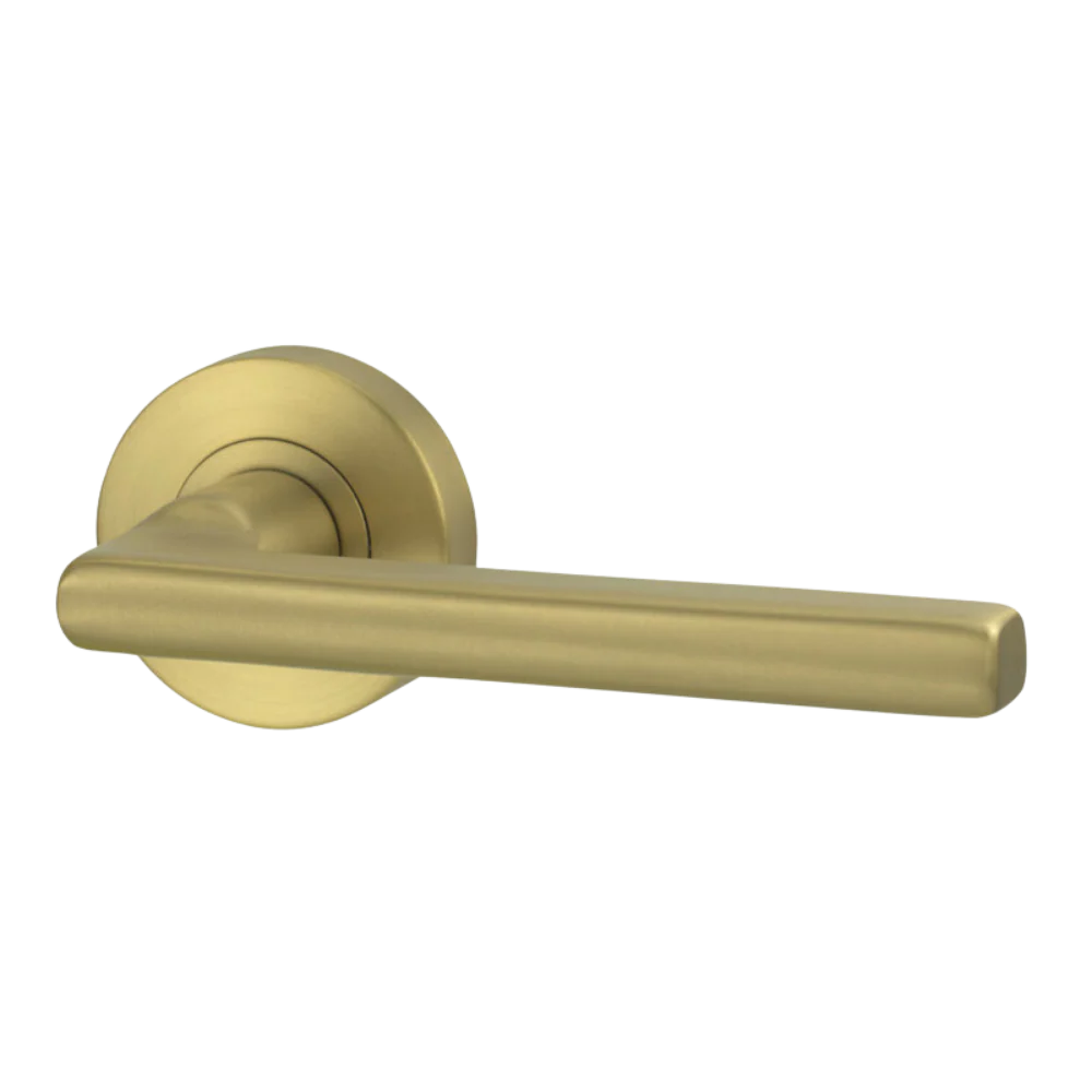 Lockwood Vivid Lever V4 Passage Set with Latch Satin Brass - Image 3