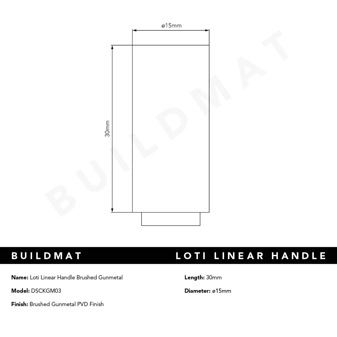 Alma Loti Linear Handle Brushed Gunmetal - Image 8