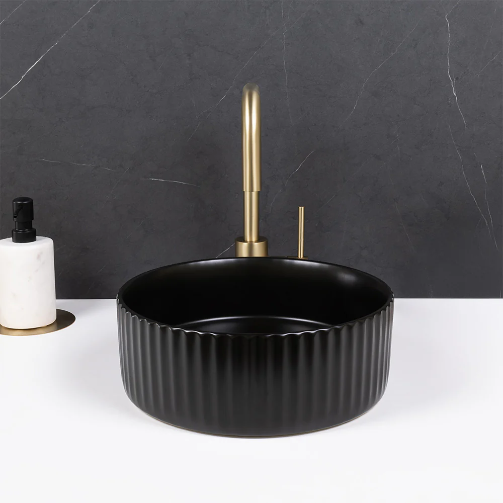 Alma Lula Mini Fluted Matte Black Basin - Image 4