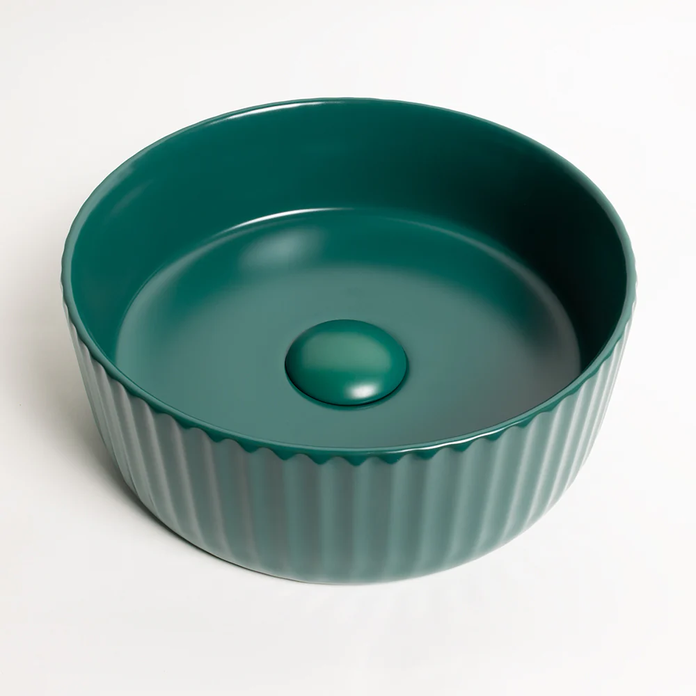 Alma Lula Mini Fluted Matte Green Basin - Image 5