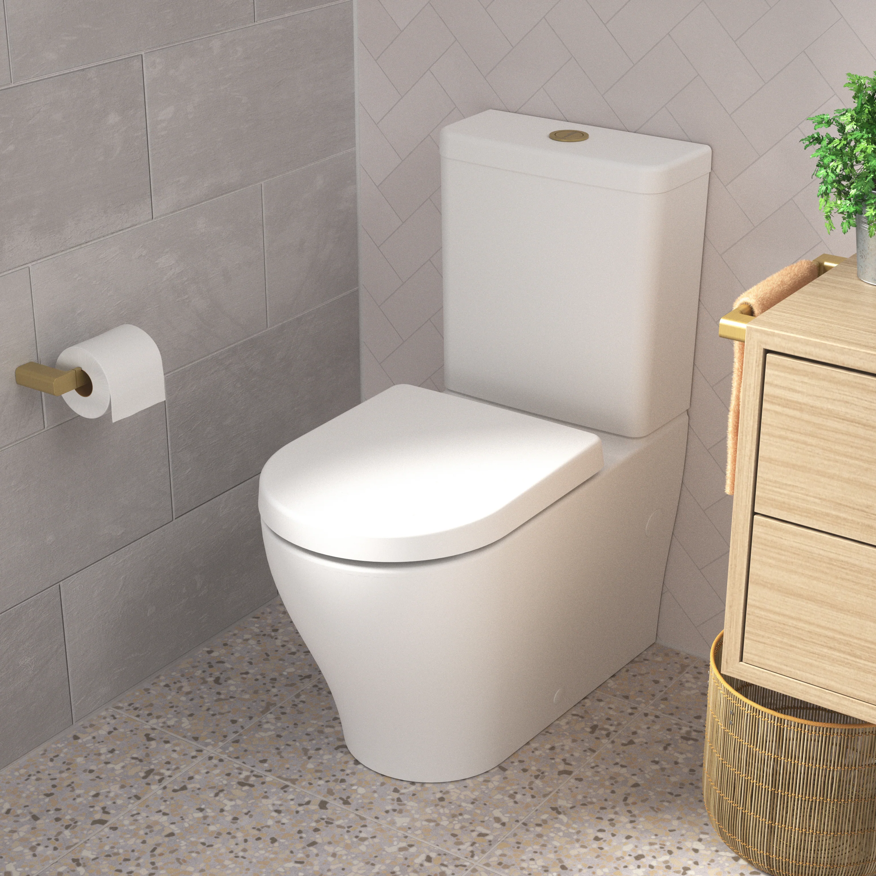 Caroma Luna Cleanflush Rimless BTW Toilet Suite (Bottom Inlet) - Image 2