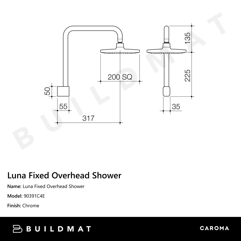 Caroma Luna Fixed Overhead Shower - Image 4