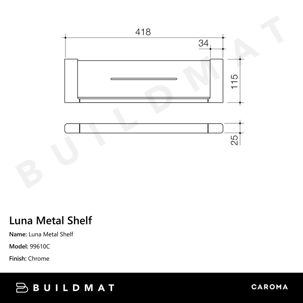 Caroma Luna Metal Shelf - Image 4