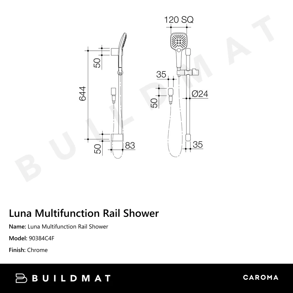 Caroma Luna Multifunction Rail Shower - Image 4