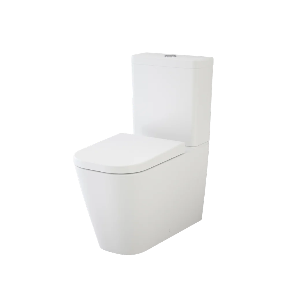 Caroma Luna Square Cleanflush Wall Faced Toilet Suite Bottom Inlet White