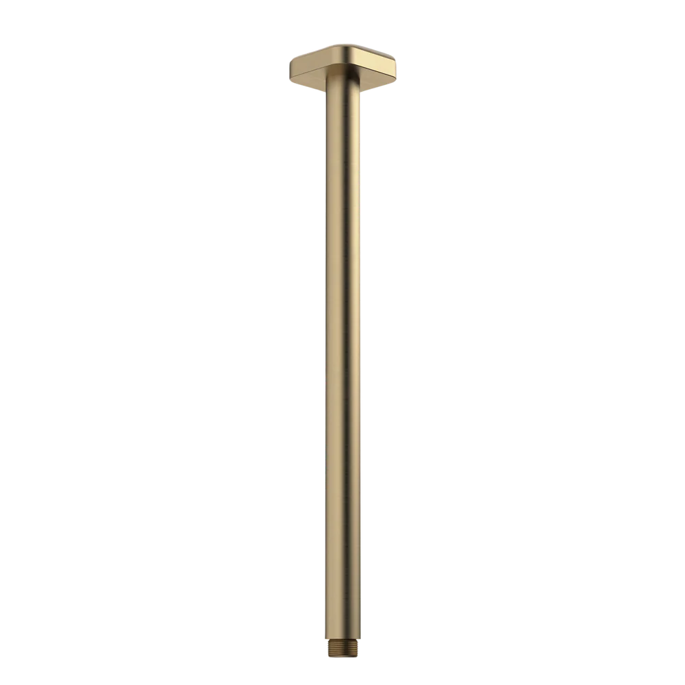 Caroma Luna Straight Arm Square Flange 410mm Brushed Brass - Image 3