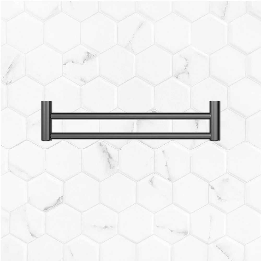 Nero Mecca Care 25mm Double Towel Grab Rail 600mm Brushed Gunmetal - Image 2