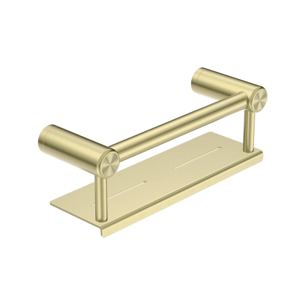 Nero Mecca Care 25mm Grab Rail with Shelf 300mm Brushed Gold - Image 3