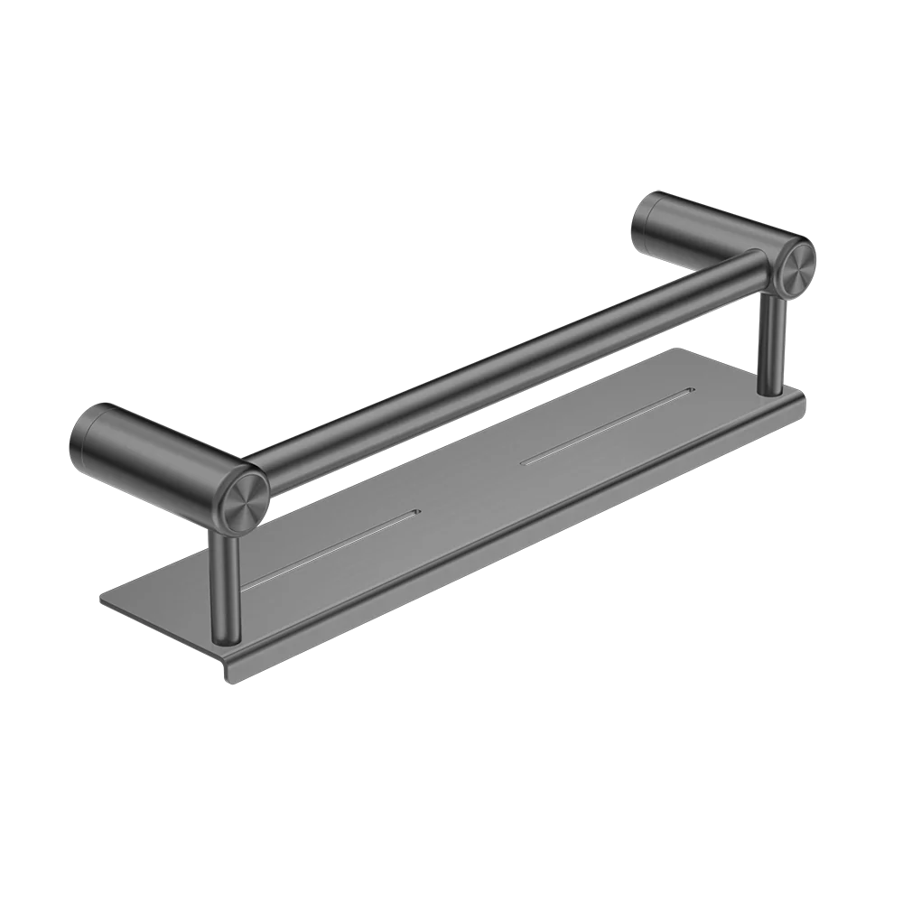 Nero Mecca Care 25mm Grab Rail with Shelf 450mm Brushed Gunmetal - Image 3