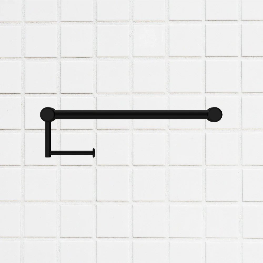 Nero Mecca Care 25mm Toilet Roll Rail 450mm Matte Black - Image 2