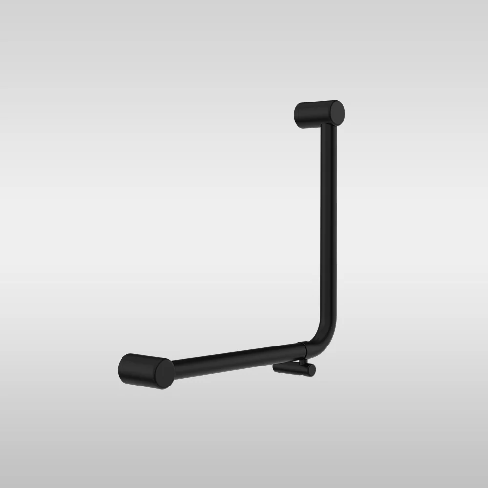 Nero Mecca Care 32mm Ambulant 90 Degree Bent Tube Grab Rail 450x450mm Matte Black - Image 2