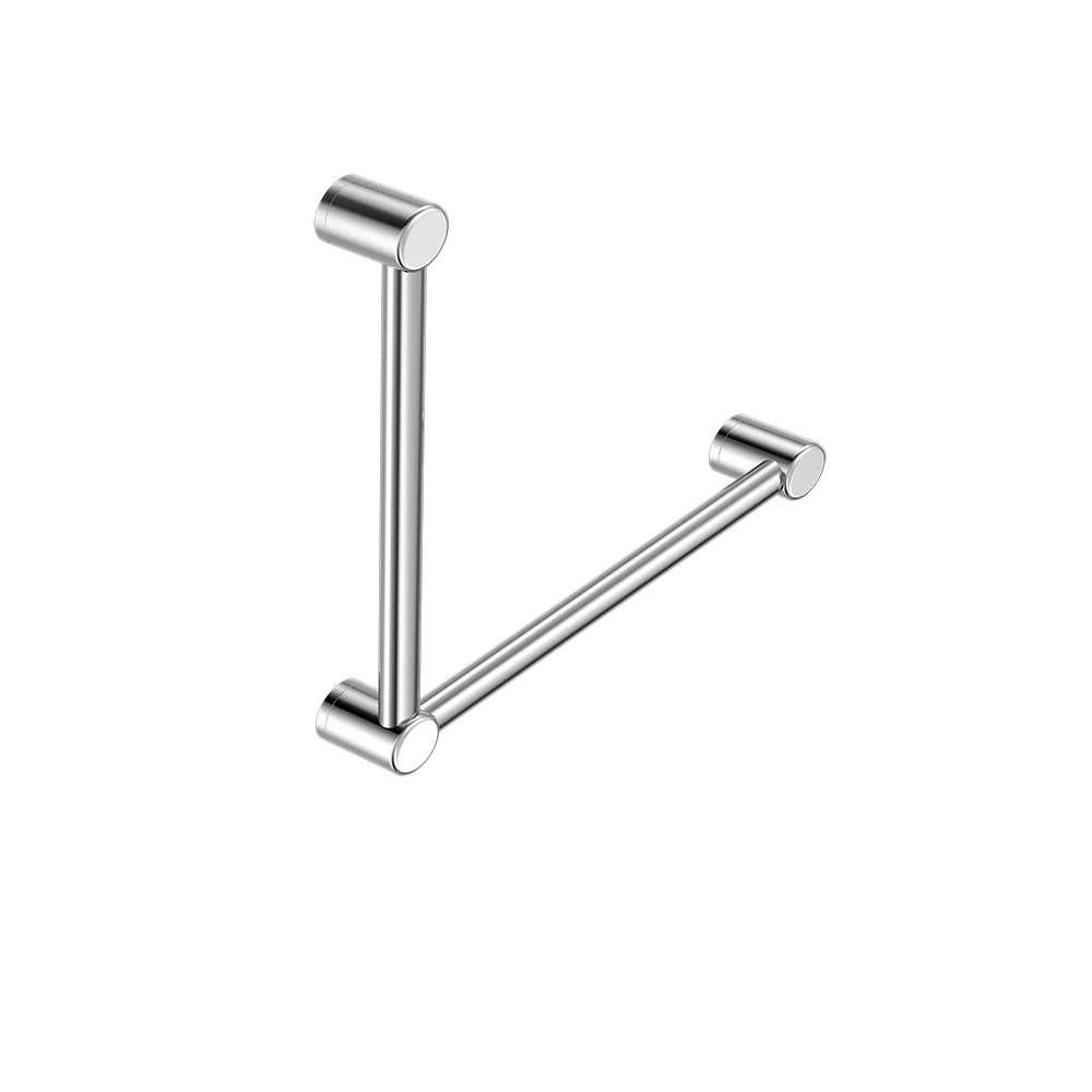 Nero Mecca Care 32mm Ambulant Toilet Grab Rail 90 Degree 450x450mm Chrome